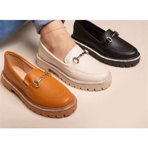 Sapato Fechado Feminino Social - mocassim tratorado com strass brilho sapato fechado social feminino ...