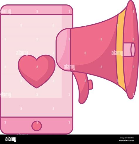 Smartphone Device With Megaphone Sound Vector Illustration Design Stock