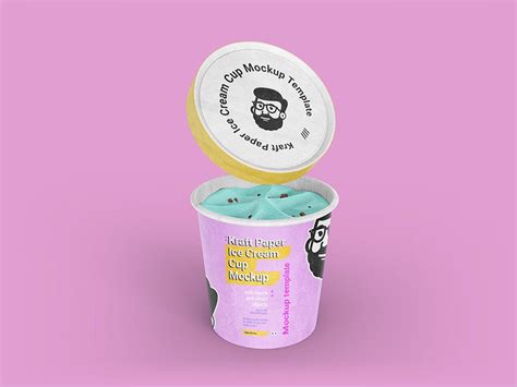 Kraft Paper Ice Cream Cup Mockup - For Graphic Designers