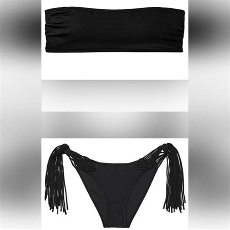 Victoria S Secret Swim Mm Vs Swim Archives Macrame Bandeau Bikini Top Fringe Cheeky Bikini
