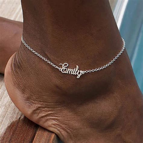 Custom Anklet Name Anklet Gold Anklet Personalized Etsy