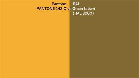 Pantone C Vs Ral Green Brown Ral Side By Side Comparison