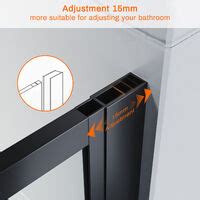 ELEGANT 1000mm Walk In Shower Door Stain Black 8mm Safety Tempered