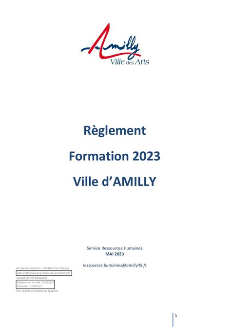 Calam O D Lib Ration N Annexe Plan De Formation