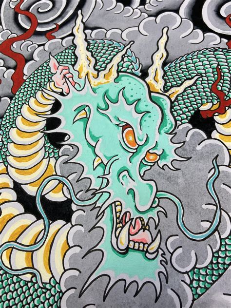 Irezumi dragon painting by me, Matheus Amorim, apprentice, Ferry Street ...