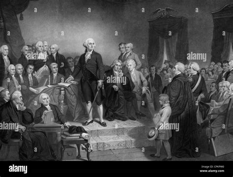 Washington Delivering His Inaugural Address April 1789 In The Old City