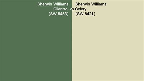 Sherwin Williams Cilantro Vs Celery Side By Side Comparison