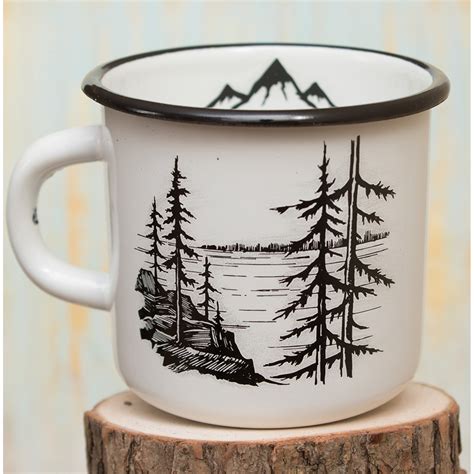 Эмалированная кружка Лес и горы по цене 790 ₽ в интернет-магазине ...
