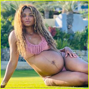 Pregnant Ciara Bares Baby Bump In A Bikini At Home Bikini Ciara