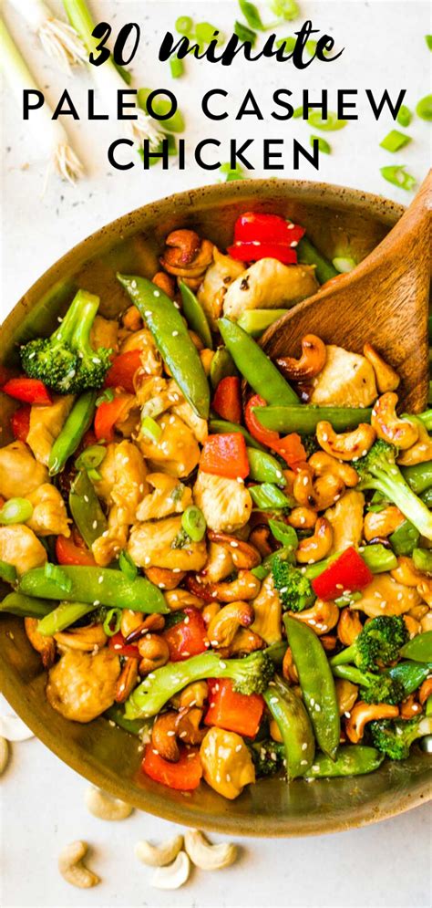 Easy Paleo Cashew Chicken Whole30 Keto The Healthy Consultant