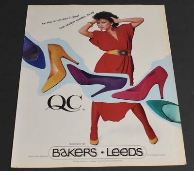 Print Ad Sexy Heels Fashion Lady Long Legs Brunette Red Dress Bakers Leeds Ebay
