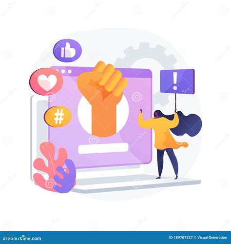 Online Activism Abstract Concept Vector Illustration. Stock Vector