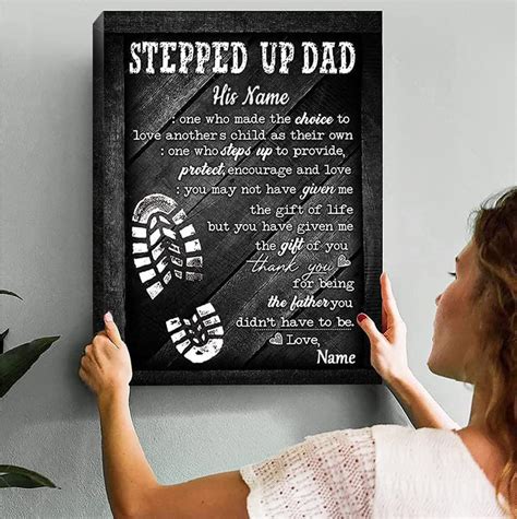 Personalized Stepped Up Dad Canvas Happy Father S Day Canvas Best