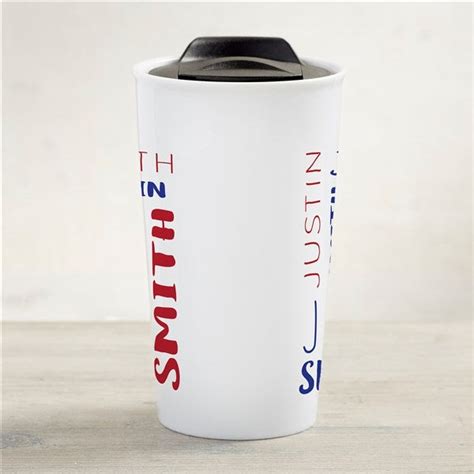 Notable Name Personalized Double Wall Ceramic Travel Mug