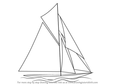 Learn How to Draw a Sailboat (Boats and Ships) Step by Step : Drawing ...