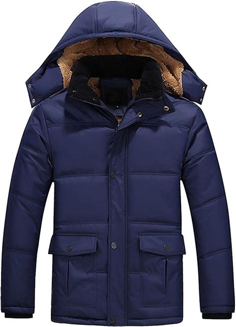 Hombre Chaqueta Con Capucha De Invierno Cálido Parka Abrigo Acolchada