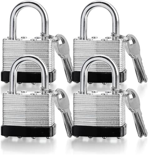 4 Pack Keyed Alike Padlocks 40mm High Security Heavy Duty Padlocks With