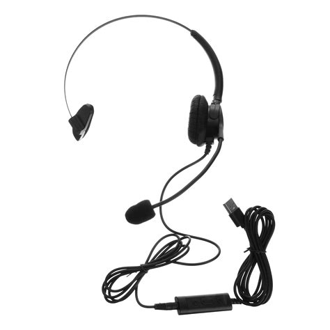 Monaural Usb Headset Noise Cancelling Microphone And Volume Adjuster Headset For Computer