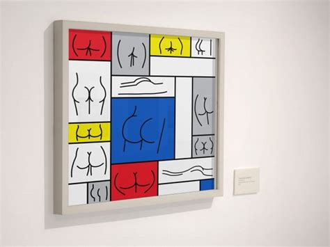 Butt Art Minimalist Abstract Nude Ass Print Mondrian Etsy