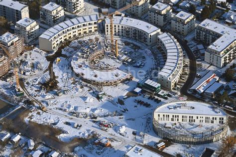 Berlin Von Oben Winterluftbild Baustelle Zum Neubau Einer