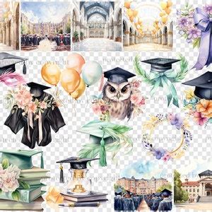 Graduation Clip Art, College Senior Clipart, Graduate Illustration ...