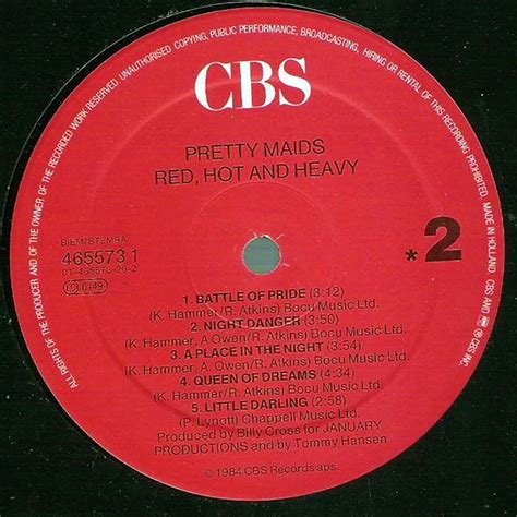 Pretty Maids Red Hot And Heavy Vinyl LP EU Reissue HHV