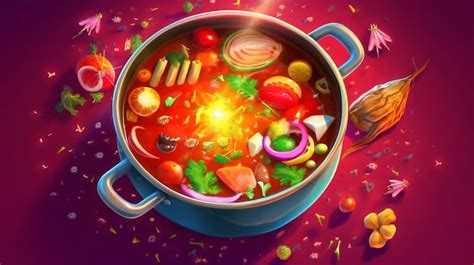 Premium Photo Chinese Cuisine Meat Hot Pot Illustrated Picture