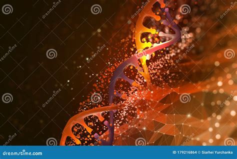 DNA Helix 3D Illustration. Mutations Under Microscope Stock ... 
