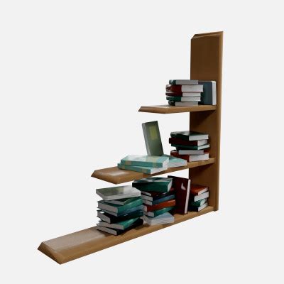 Cartoon Wall Shelf With Books - 3D Model by RYANMAICOL