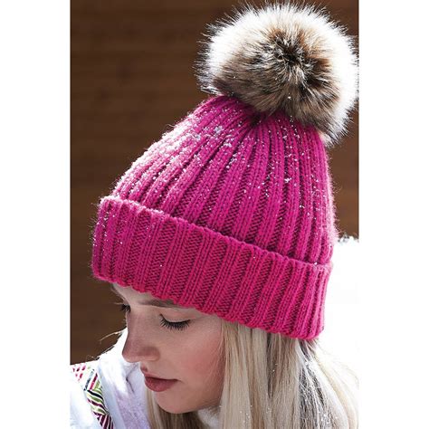 Faux Fur Pop Pom Chunky Beanie Turtex Gmbh