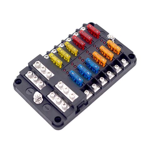 12 Way Blade Fuse Blocks 30A ATC 12 Way Fuse Holder With Ground