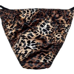 Satin String Bikini Panty Leopard Print Etsy