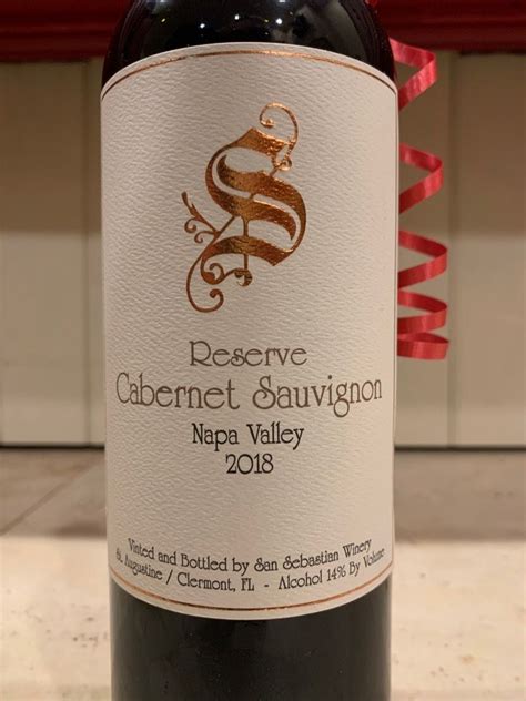 San Sebastian Winery Cabernet Sauvignon Reserve Usa California