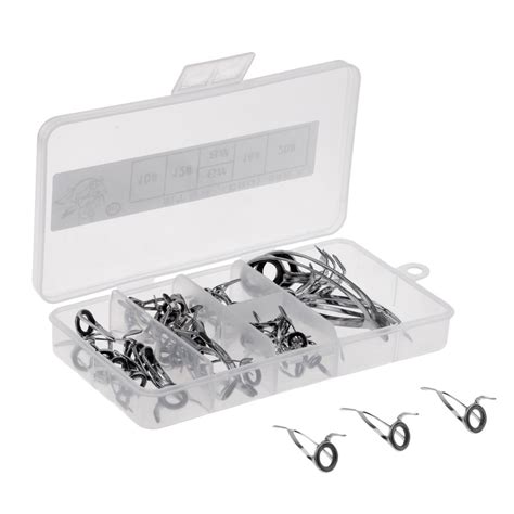 50pcs Stainless Steel Fishing Rod Guides Repair Kit Diy Tips Rings Buy