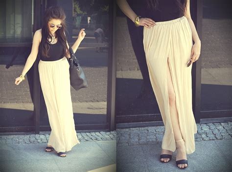 Sp Dnica Maxi Plisowana Nude W Romantycznej Stylizacji Boho Musthavefashion Pl