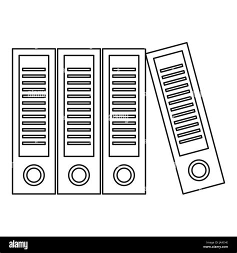 Office Ordner Mit Dokumenten Symbol Umriss Stil Stock Vektorgrafik Alamy