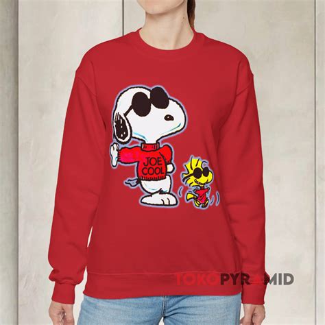 Vintage 90s Snoopy Joe Cool Woodstock Peanuts Shirt Tokopyramid