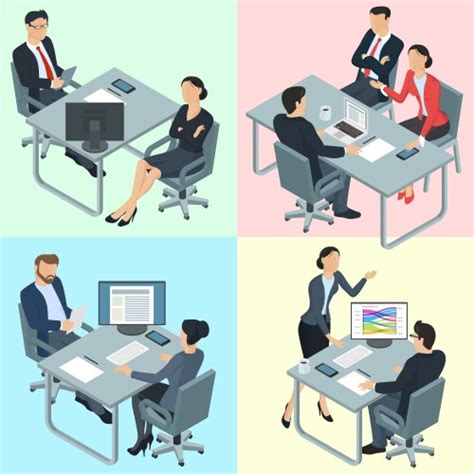 Isometric Set Business Conception Royalty Free Vector Image