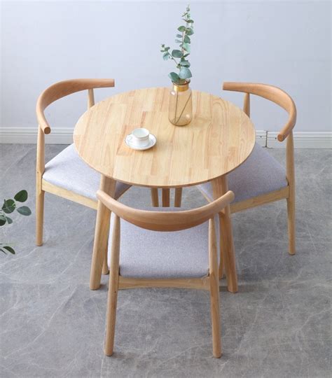 Round Dining Table + Chairs Set #R3-1C — IGO Furniture / Real Wood ...