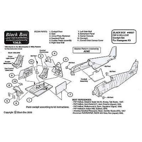 Black Box Detail Kit Grumman F6F Hellcat Cockpit Cockpit Detailing Supe