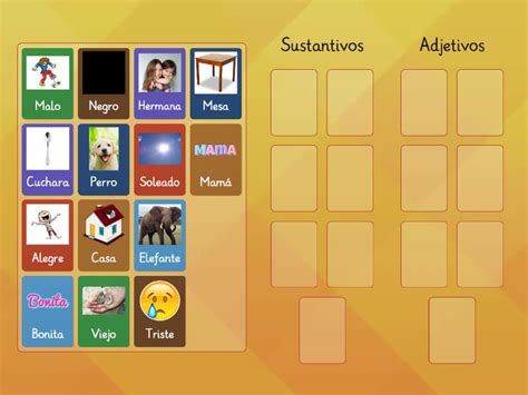 Sustantivos Y Adjetivos Classifica O Em Grupos
