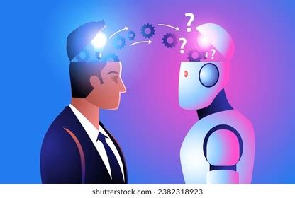 Ai Learning Robot Inputting Information Human Stock Vector (Royalty ...