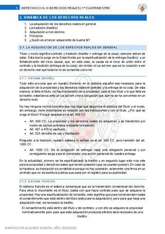 Tema Dinamica De Los Derechos Reales Pdf