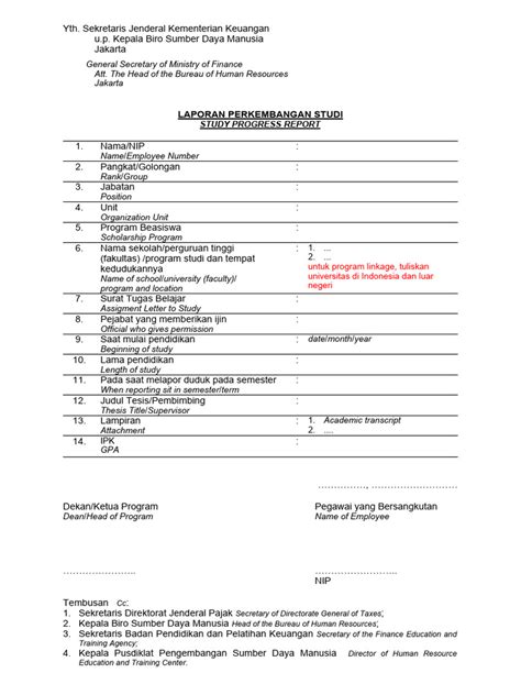 Format Laporan Perkembangan Studi Pdf