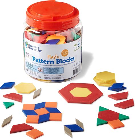 Learning Resources Plastic Pattern Blocks Cm Toptoy