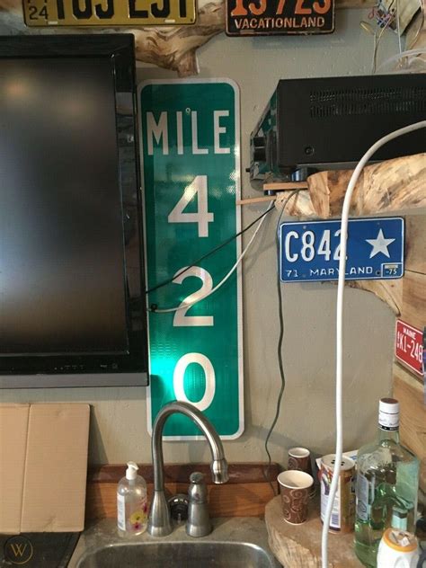 1 SIGN MILE MARKER 420 10 X 36 ROAD SIGN HIGHWAY STREET CAMP MAN CAVE | #3846331434