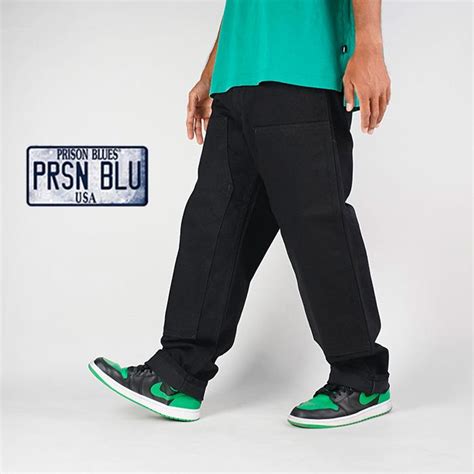 プリズンブルース ダブルニー ワークジーンズ デニム PRISON BLUES DOUBLE KNEE WORK JEANS Without