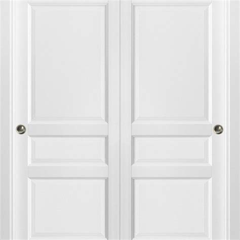 Closet Bypass Doors And Hardware Lucia 31 Matte White Panels Wood Solid Transitional