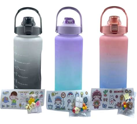 Vaso Termo Botella Deportivo Motivacional Kawaii Litros Mercadolibre