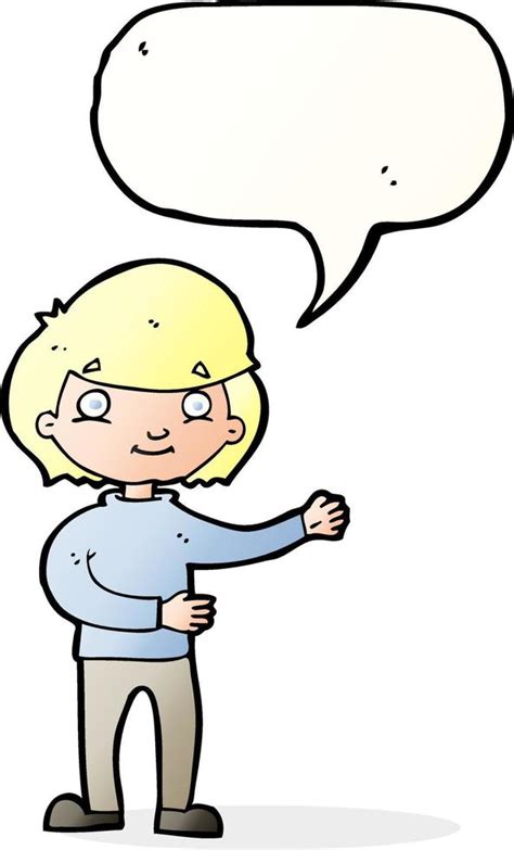 Cartoon Happy Person With Speech Bubble Vector Art At Vecteezy